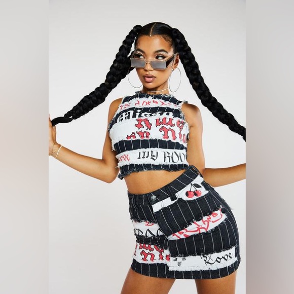 Jaded London | Tops | Nwt Jaded London Multi Pinstripe Denim